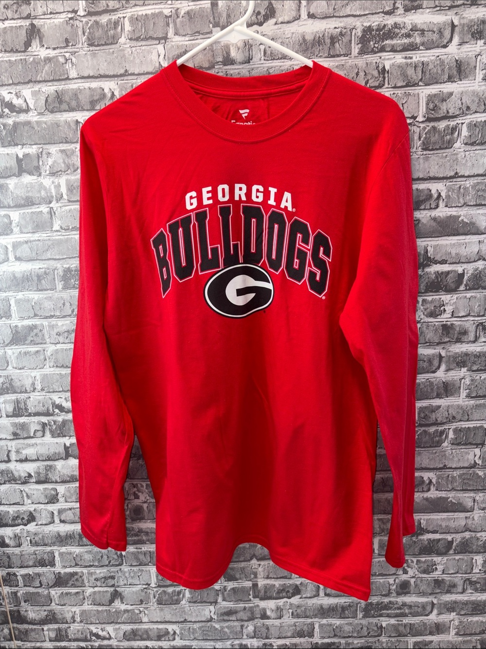 Georgia Bulldogs 
Fanatics Red Crewneck Tee with White Logo‎